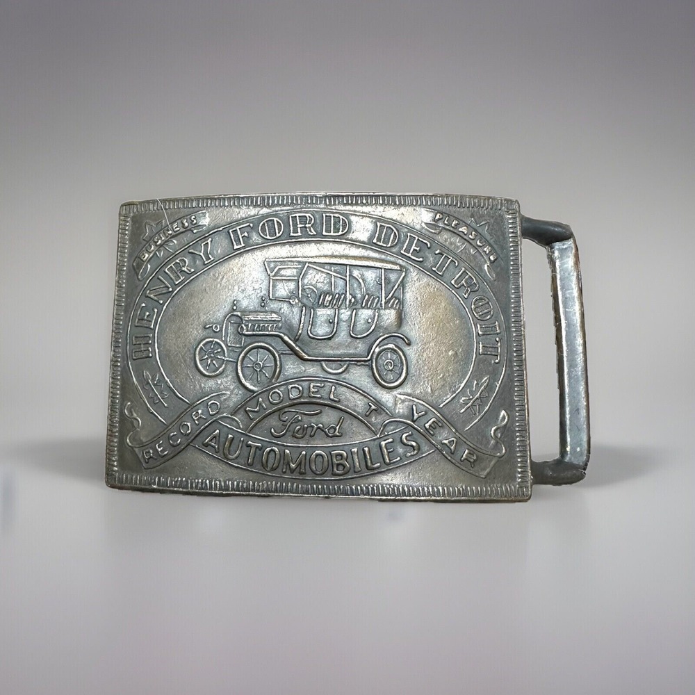 Vintage Brass Henry Ford Automobiles Belt‎ Buckle Model T Unique